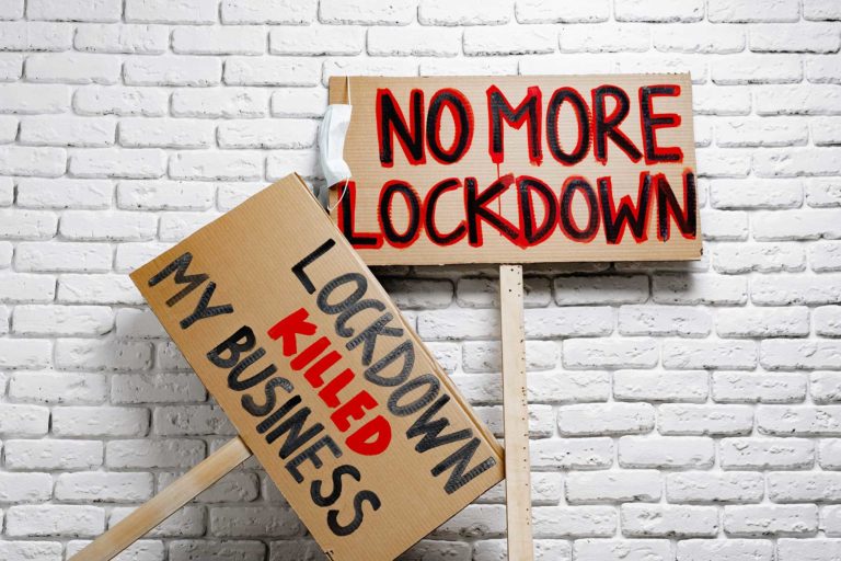 protestive placard against coronavirus lockdowns c 2021 12 09 11 16 15 utc